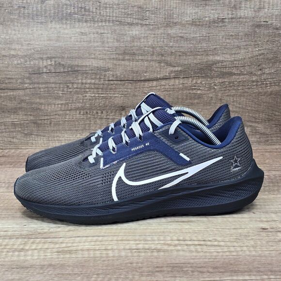 Nike Air Zoom Pegasus 40 Cowboys Men\'s Size 11 Gray Navy Blue Shoes (DZ5975-001) main image 6